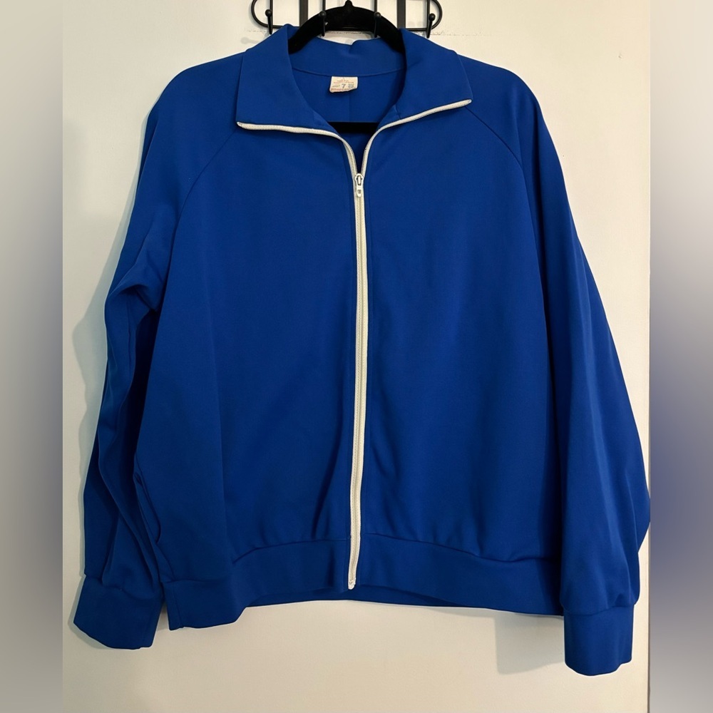 70s Vintage School Track Jacket Broderick Sz 7‎ Chest 42-44 Waist 36-38 Royal